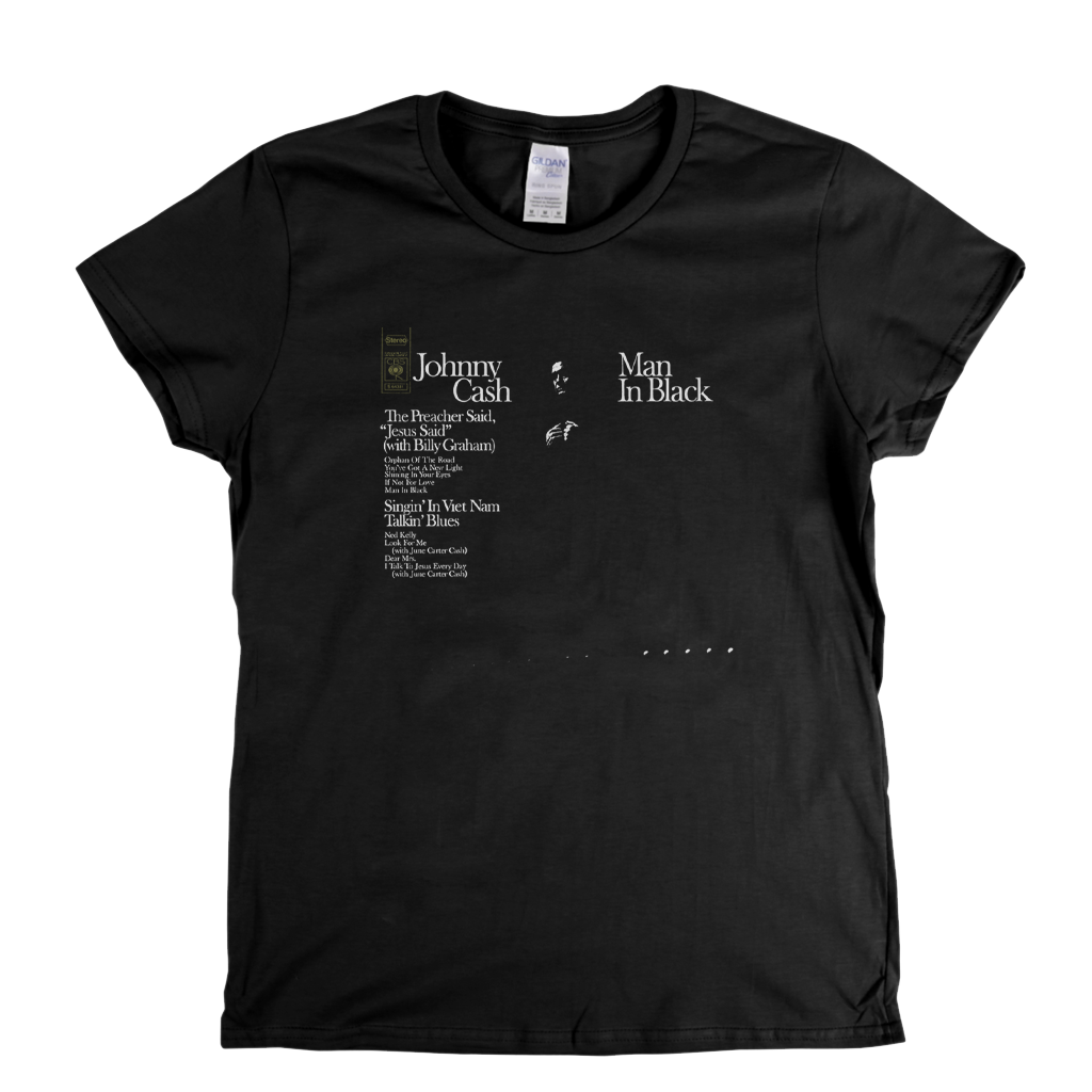 Johnny Cash Man In Black Womens T-Shirt