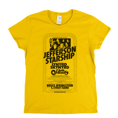 Starship Springsteen Skynyrd Heart Festival Poster Womens T-Shirt