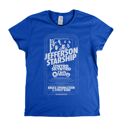 Starship Springsteen Skynyrd Heart Festival Poster Womens T-Shirt