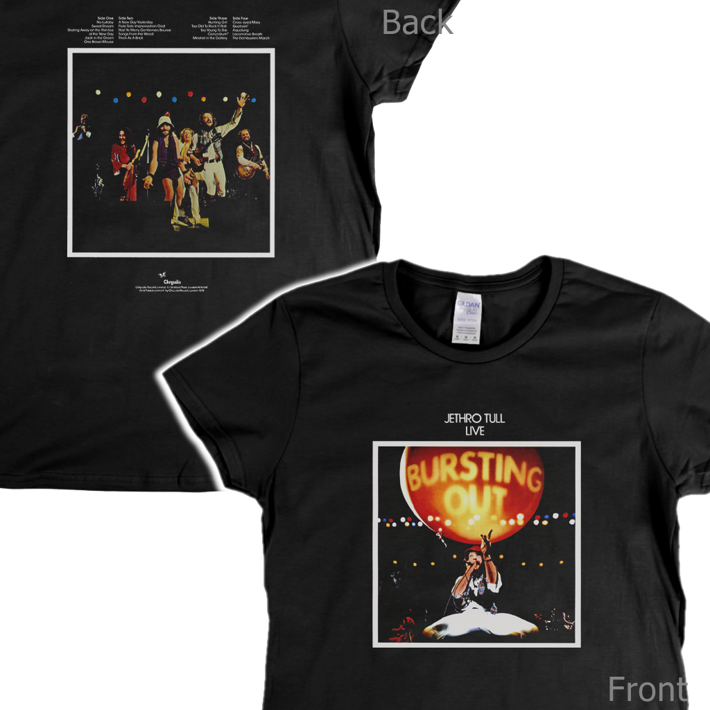 Jethro Tull Live Bursting Out Front And Back Womens T-Shirt