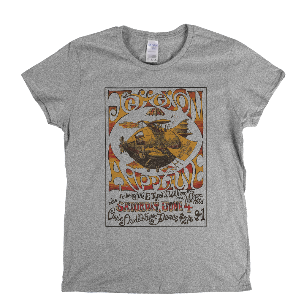 Jefferson Airplane Gig Poster Womens T-Shirt