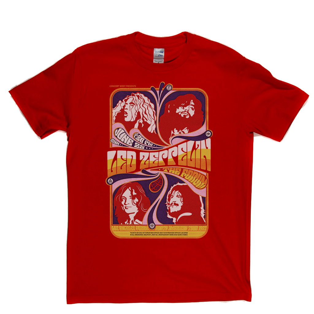 Led Zeppelin Los Angeles Forum Poster T-Shirt