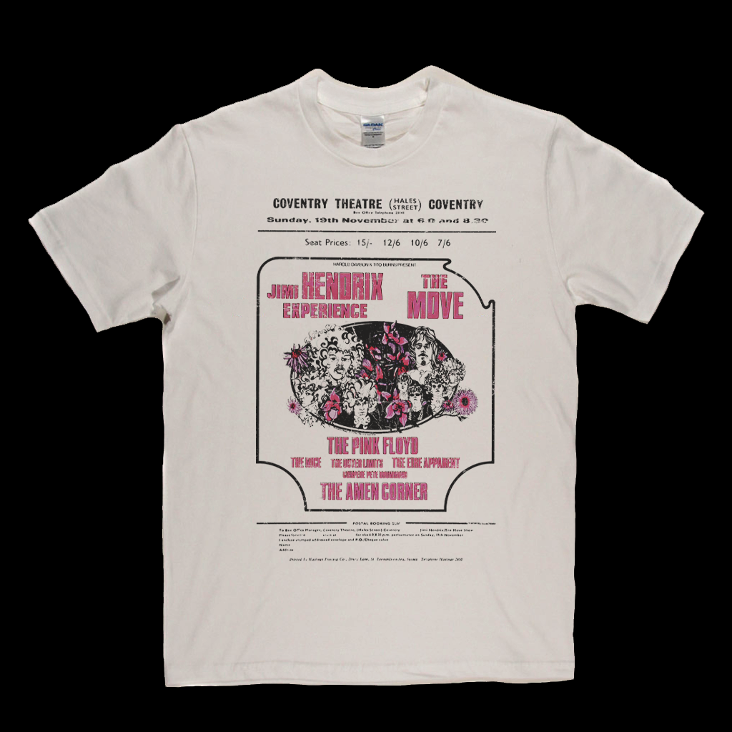 Hendrix Experience The Move Pink Floyd Gig Poster T-Shirt