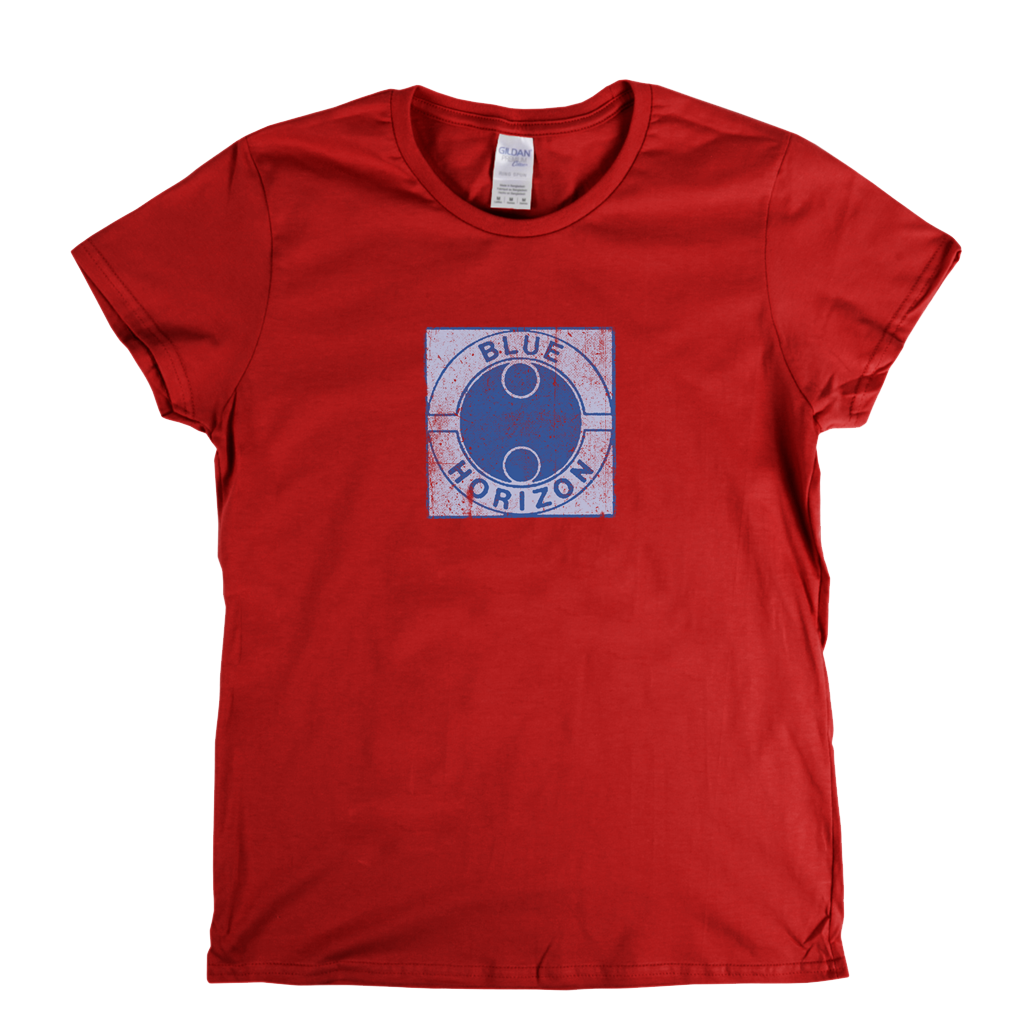 Blue Horizon Label Logo Womens T-Shirt