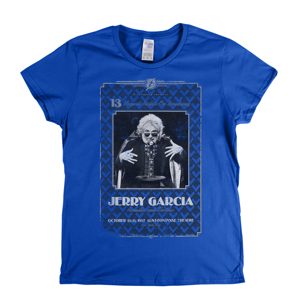 Jerry Garcia Acoustic & Electric Poster Womens T-Shirt