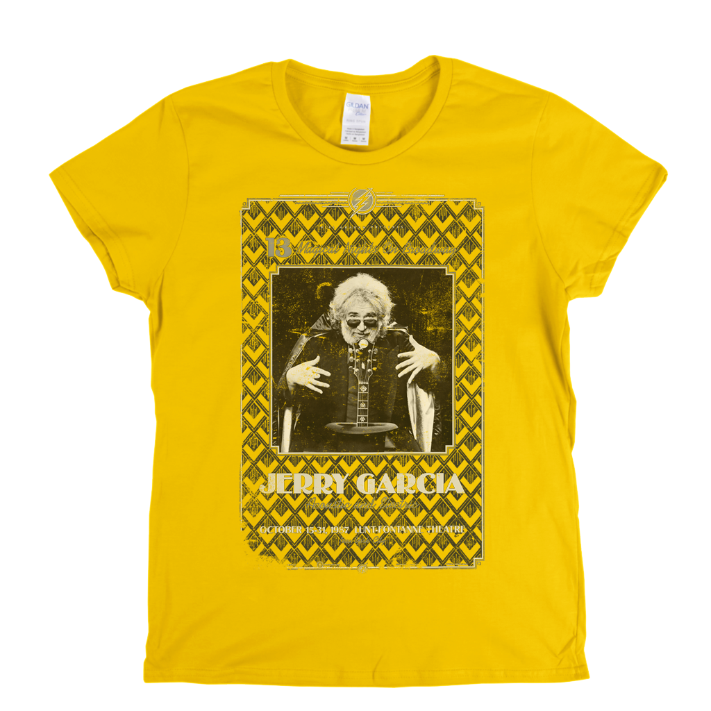 Jerry Garcia Acoustic & Electric Poster Womens T-Shirt