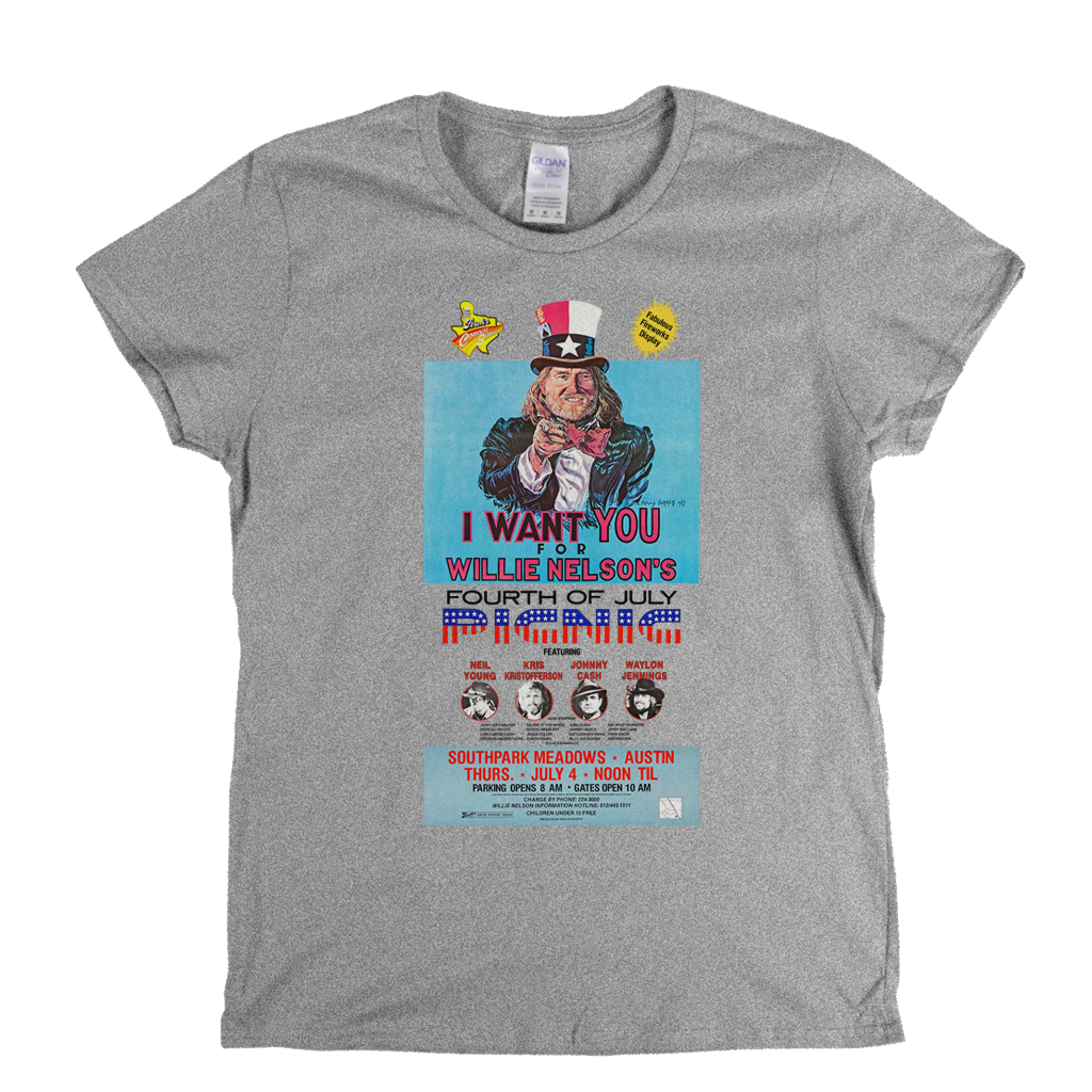 Willie Nelsons Picnic Poster Womens T-Shirt