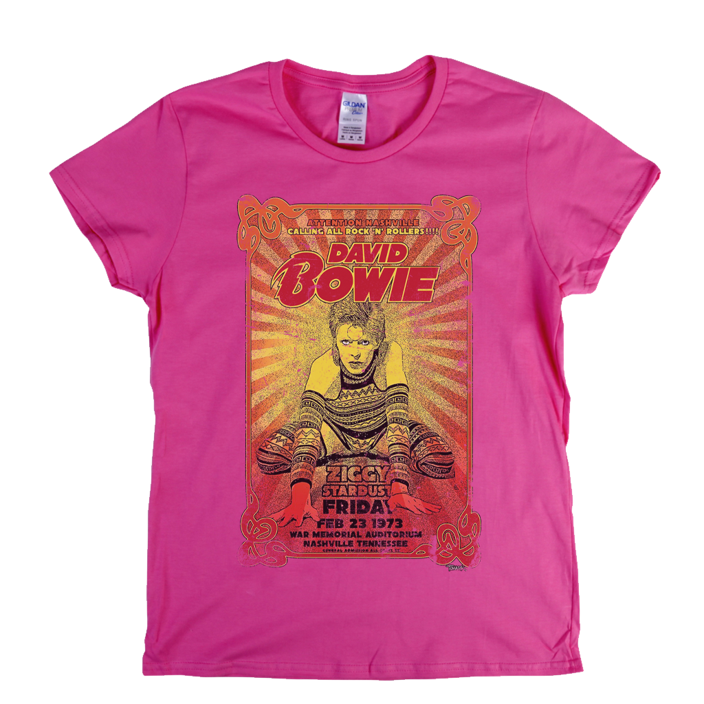 David Bowie Ziggy Poster Womens T-Shirt