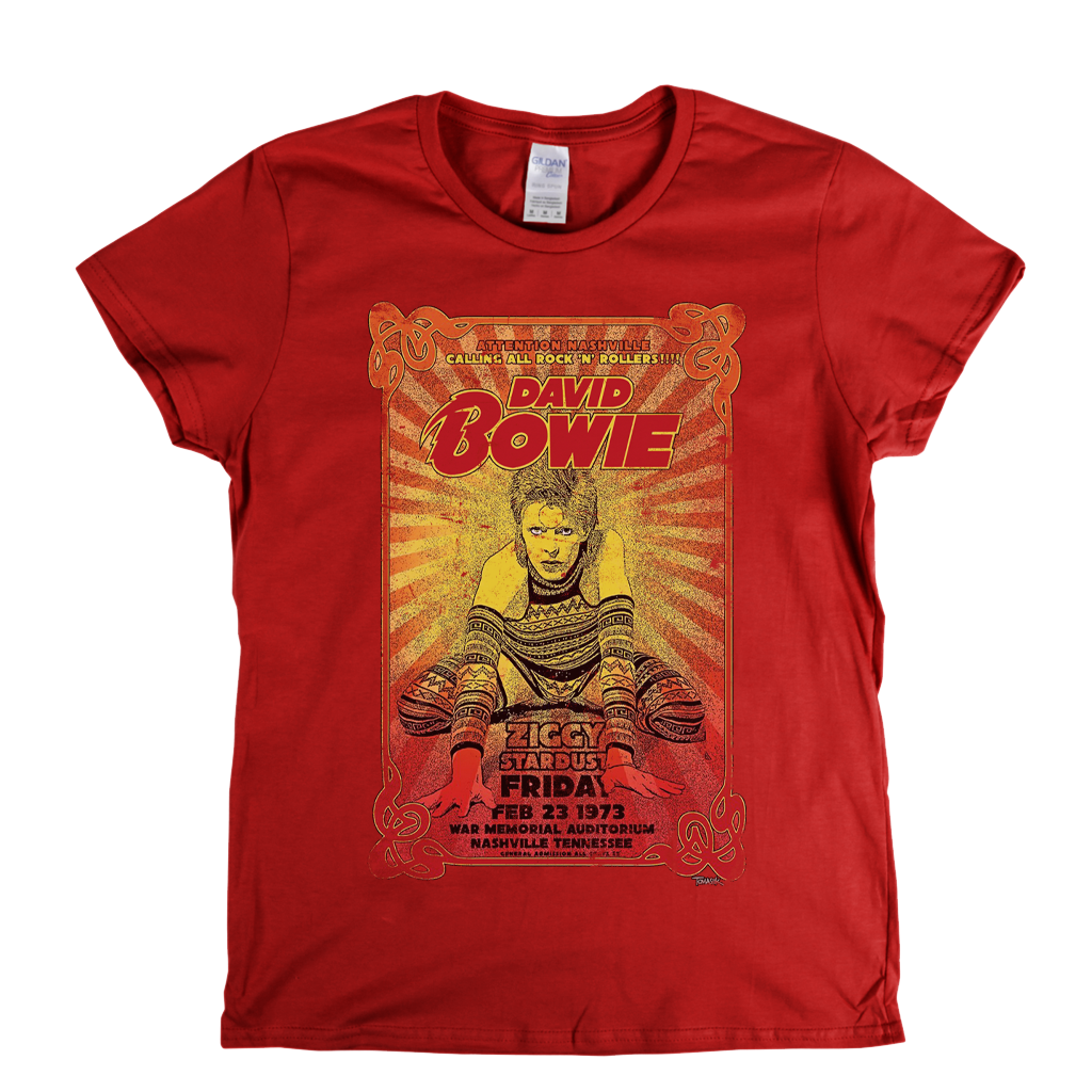David Bowie Ziggy Poster Womens T-Shirt