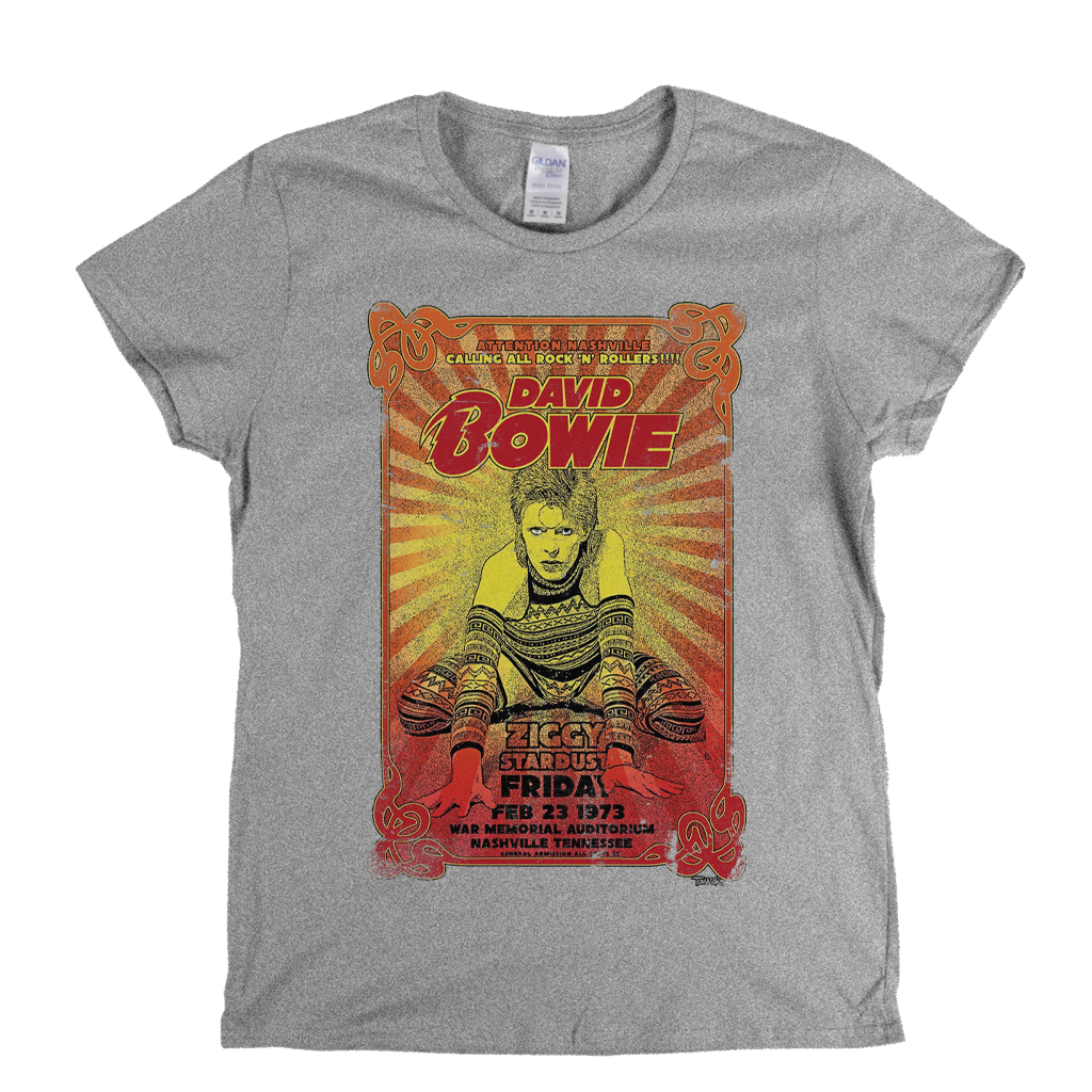 David Bowie Ziggy Poster Womens T-Shirt