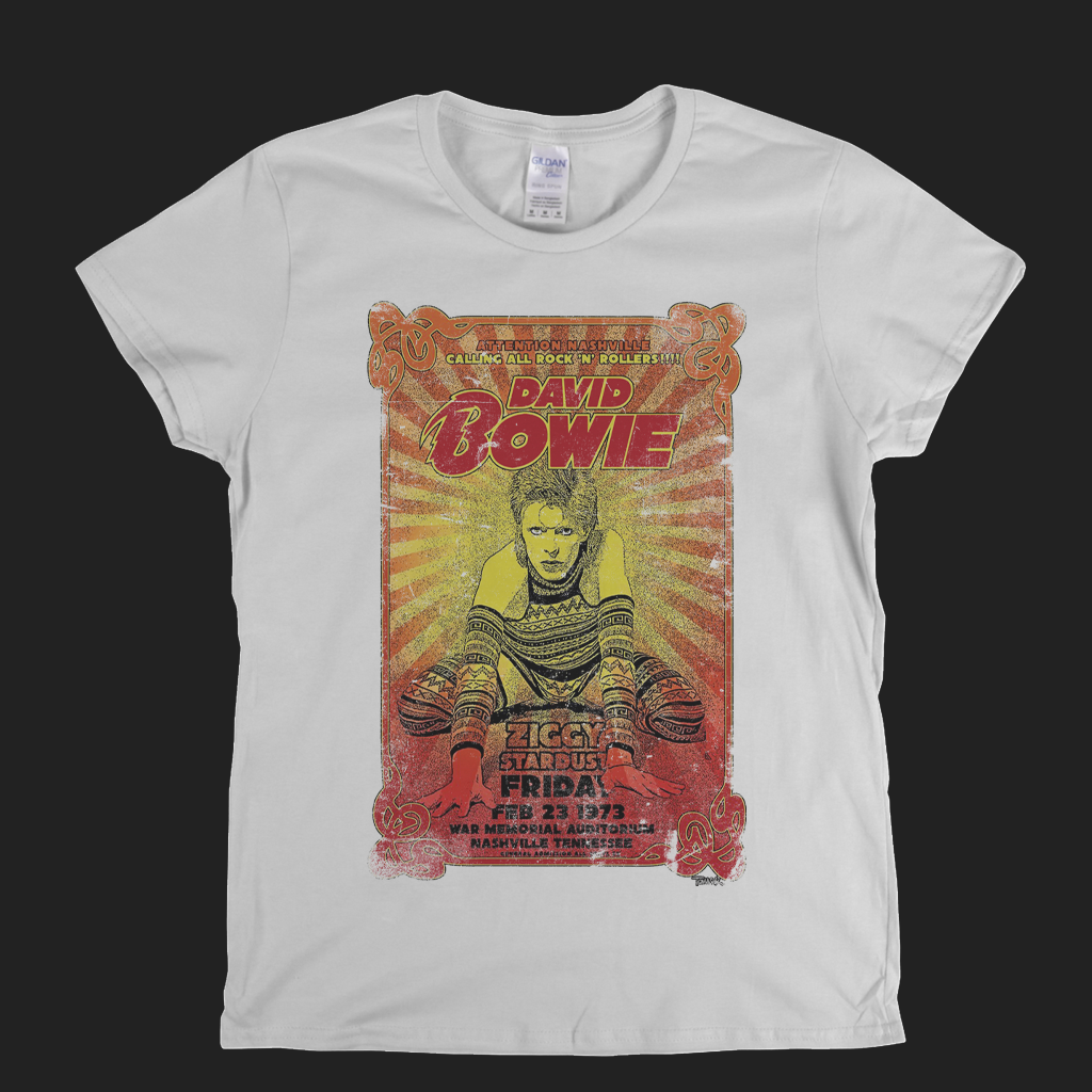 David Bowie Ziggy Poster Womens T-Shirt