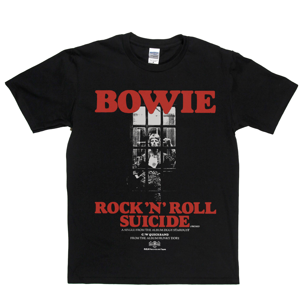 Bowie Rock N Roll Suicide Poster T-Shirt