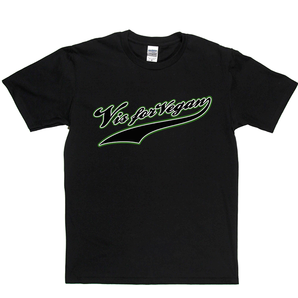 V is For Vegan - Baseball Style T Shirt