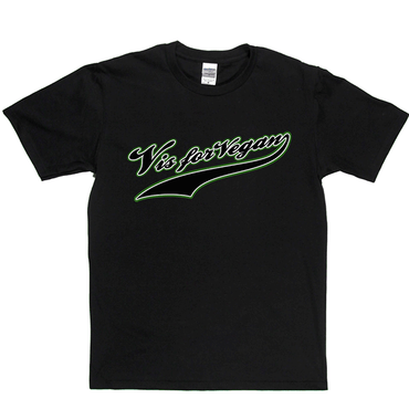 V is For Vegan - Baseball Style T Shirt