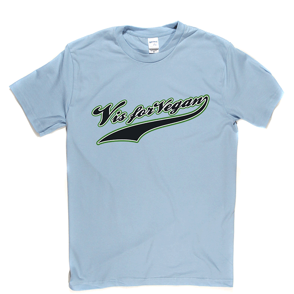 V is For Vegan - Baseball Style T Shirt