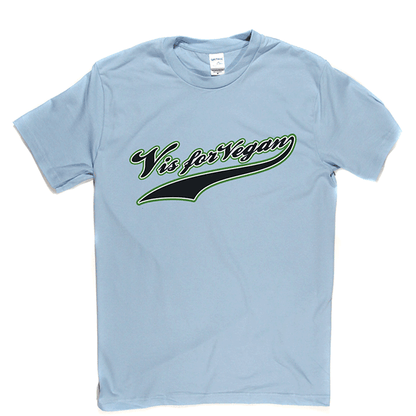 V is For Vegan - Baseball Style T Shirt