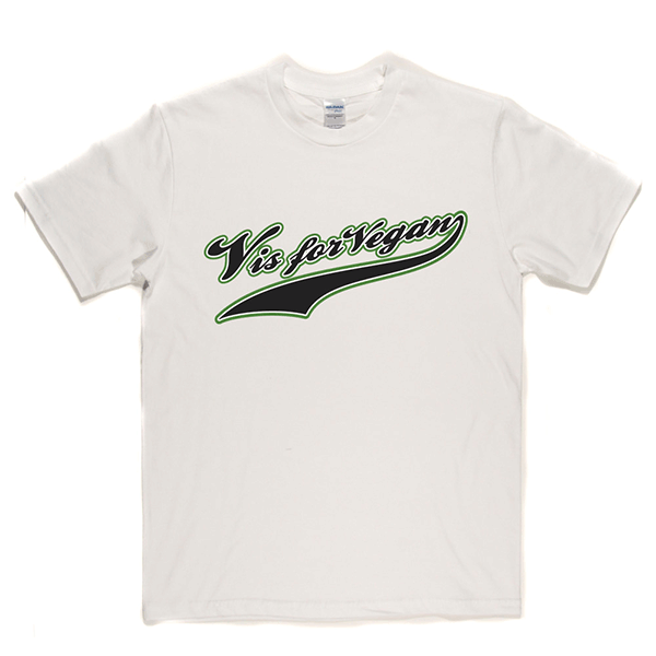 V is For Vegan - Baseball Style T Shirt