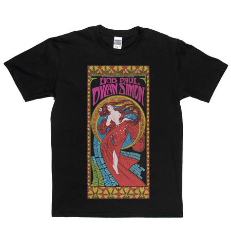 Bob Dylan Paul Simon Gig Poster T-Shirt