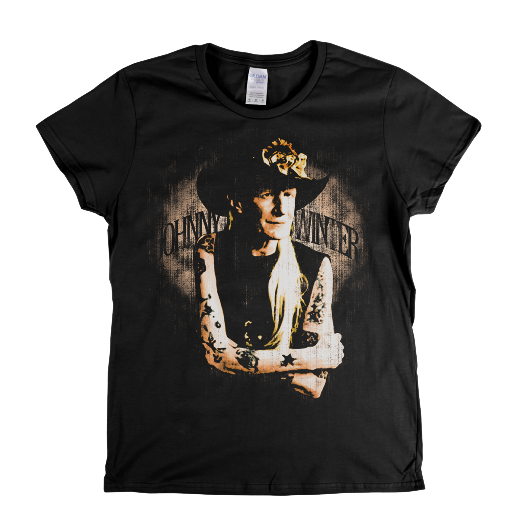 Johnny Winter Portrait Womens T-Shirt
