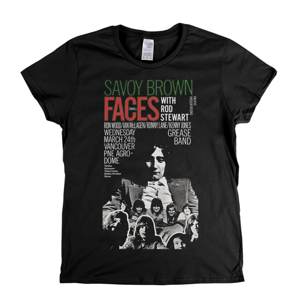 Rod Stewart With Small Faces Savoy Brown Poster Womens T-Shirt