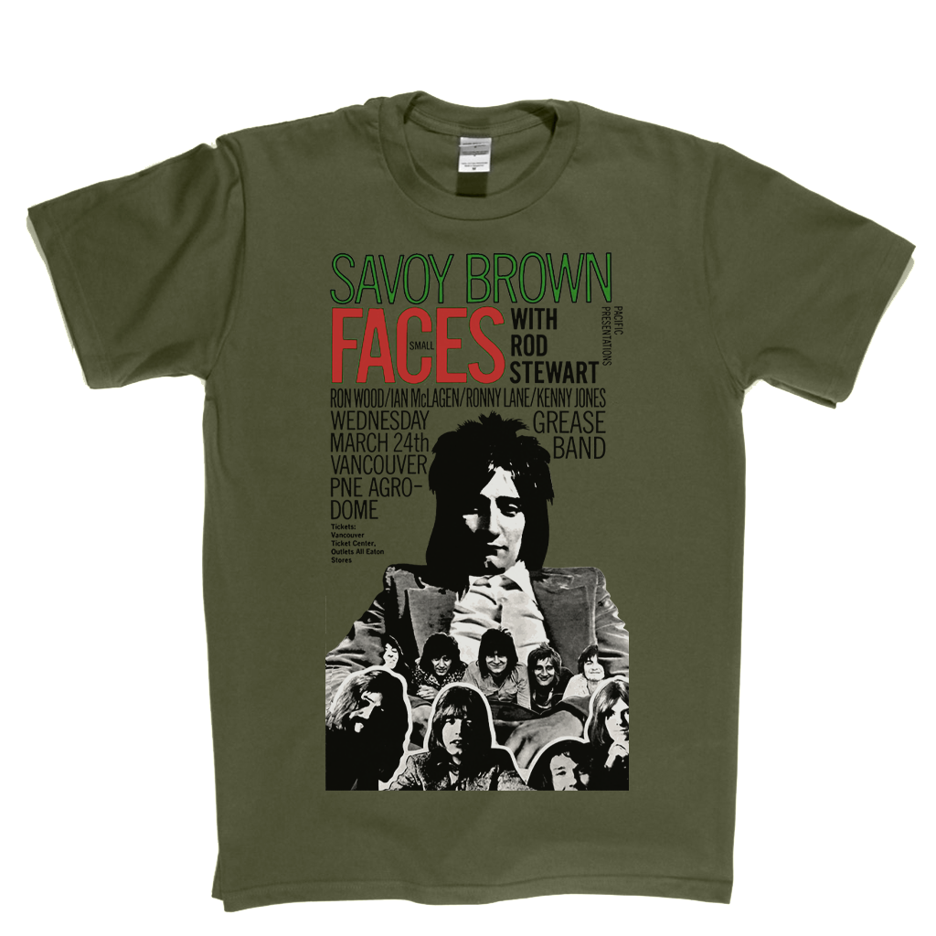 Rod Stewart With Small Faces Savoy Brown Poster T-Shirt
