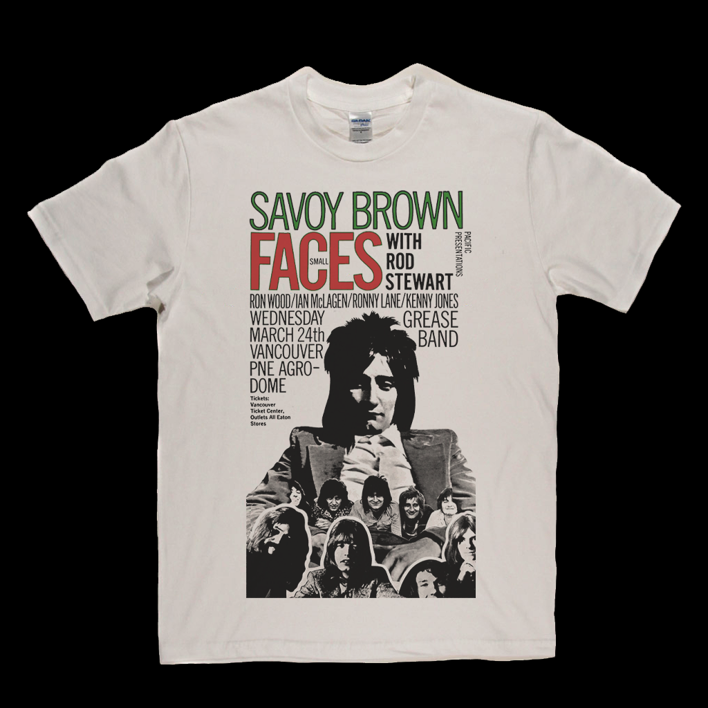 Rod Stewart With Small Faces Savoy Brown Poster T-Shirt