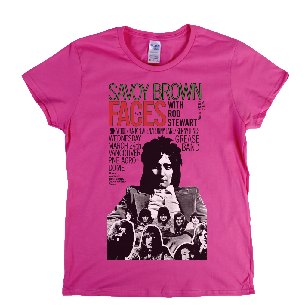 Rod Stewart With Small Faces Savoy Brown Poster Womens T-Shirt
