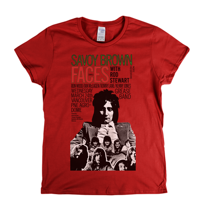 Rod Stewart With Small Faces Savoy Brown Poster Womens T-Shirt