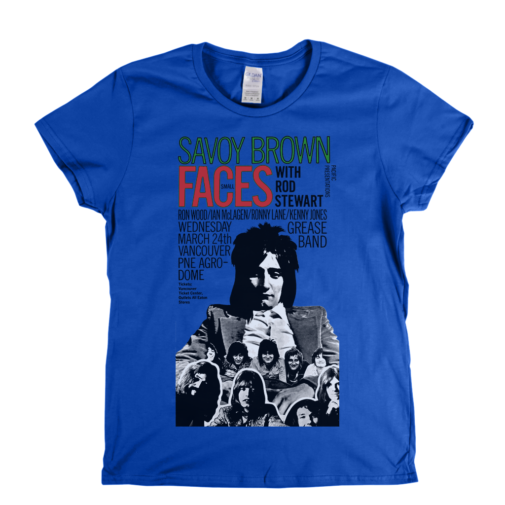 Rod Stewart With Small Faces Savoy Brown Poster Womens T-Shirt