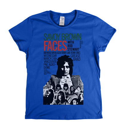 Rod Stewart With Small Faces Savoy Brown Poster Womens T-Shirt