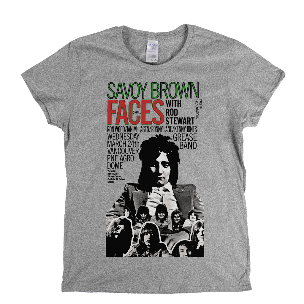 Rod Stewart With Small Faces Savoy Brown Poster Womens T-Shirt