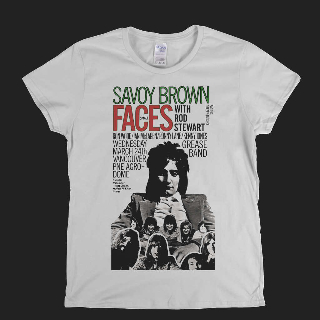Rod Stewart With Small Faces Savoy Brown Poster Womens T-Shirt