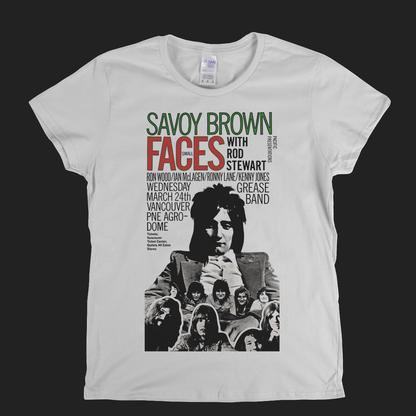 Rod Stewart With Small Faces Savoy Brown Poster Womens T-Shirt