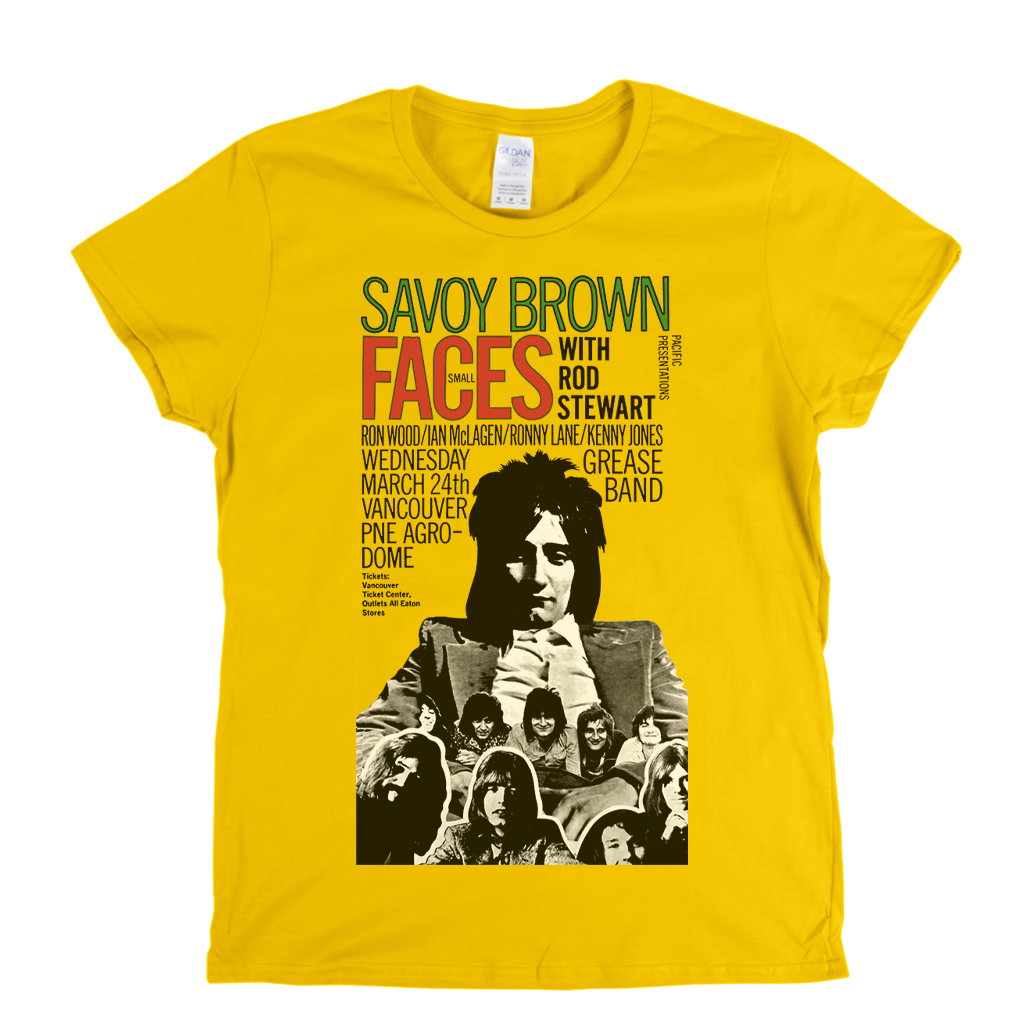 Rod Stewart With Small Faces Savoy Brown Poster Womens T-Shirt