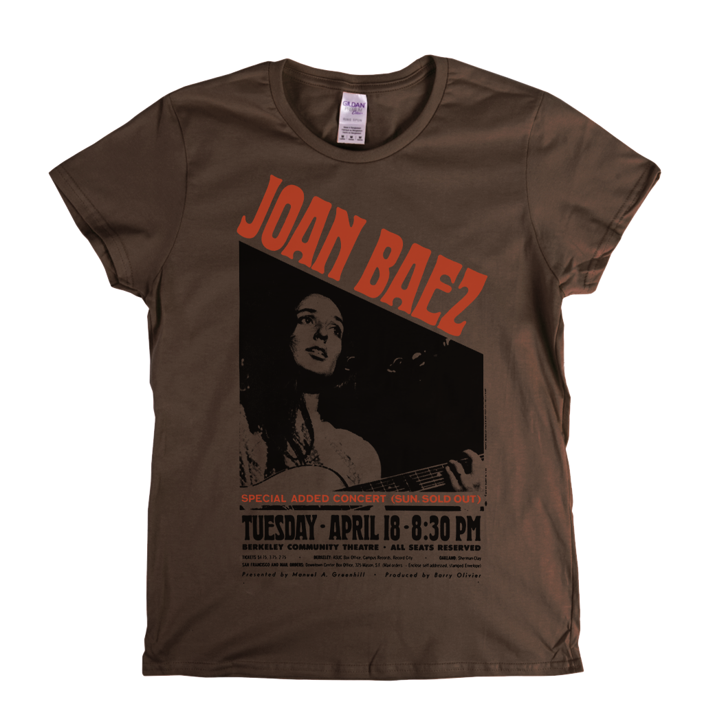 Joan Baez Concert Poster Womens T-Shirt