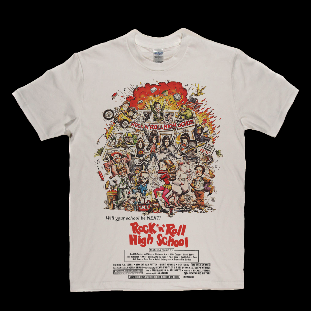 Ramones Rock N Roll High School Poster T-Shirt