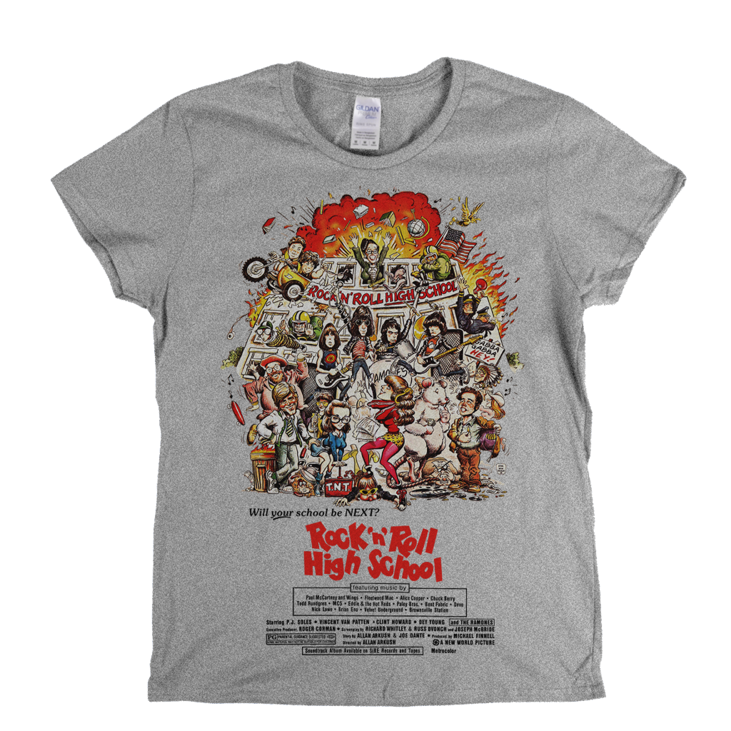 Ramones Rock N Roll High School Poster Womens T-Shirt