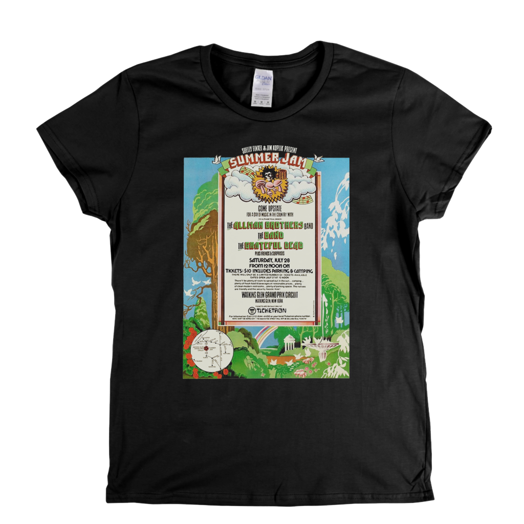 Watkins Glen Summer Jam Poster Womens T-Shirt