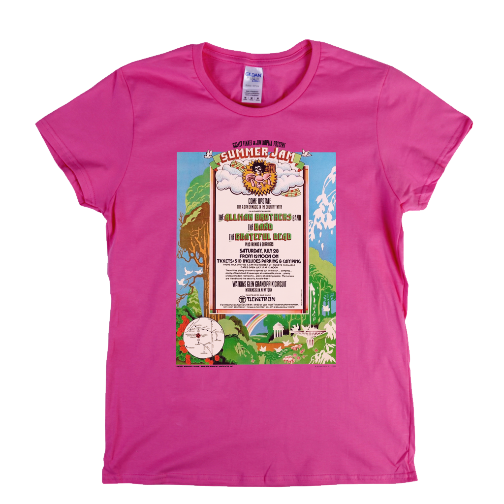 Watkins Glen Summer Jam Poster Womens T-Shirt