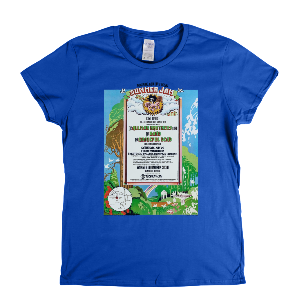 Watkins Glen Summer Jam Poster Womens T-Shirt