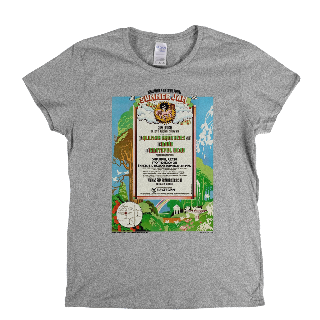 Watkins Glen Summer Jam Poster Womens T-Shirt