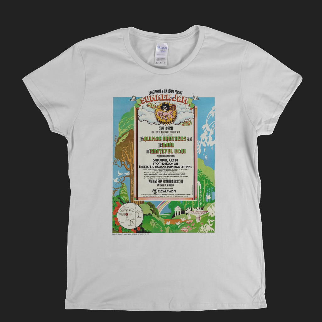 Watkins Glen Summer Jam Poster Womens T-Shirt