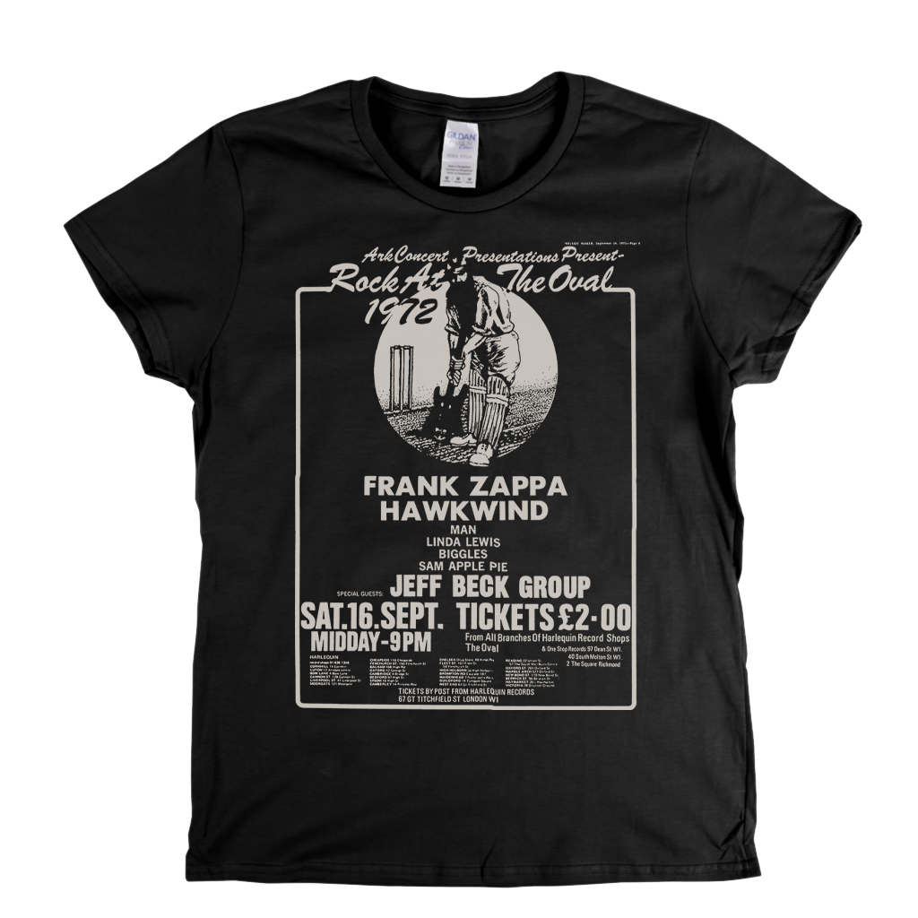 Rock At The Oval Zappa Hawkwind Poster Womens T-Shirt