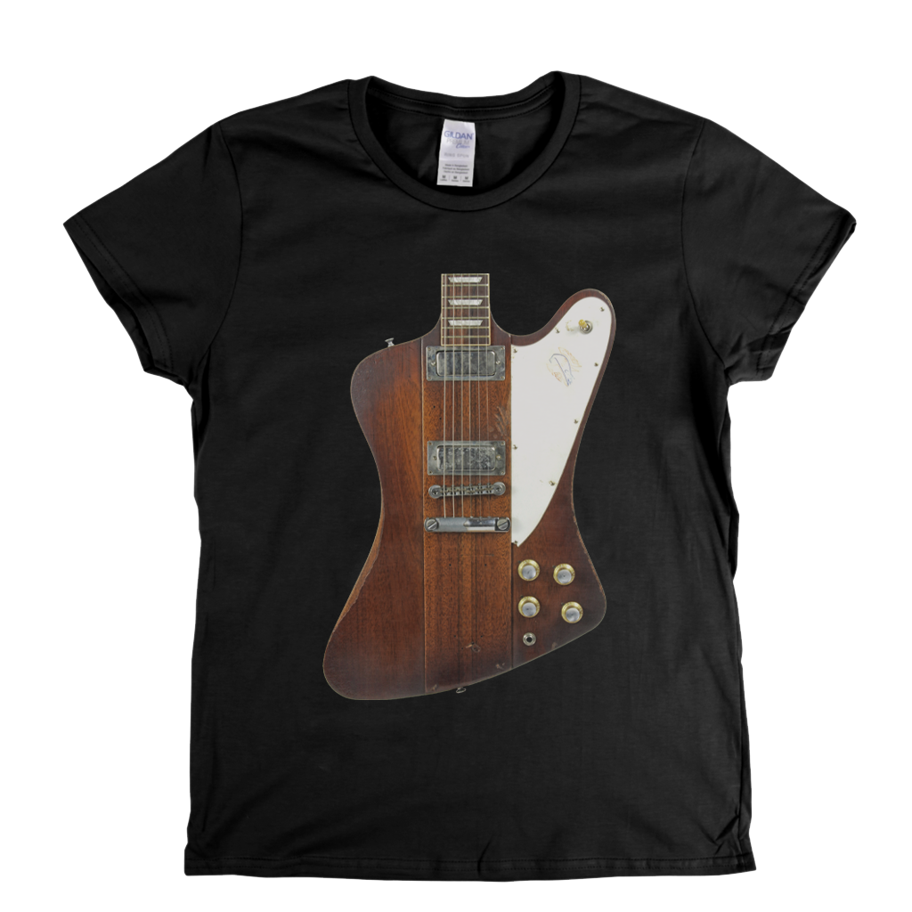 Johnny Winter Firebird Guitar Womens T-Shirt