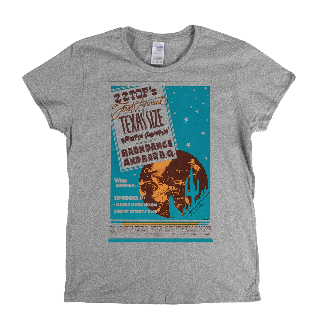 ZZ Top Texas Size Poster Womens T-Shirt