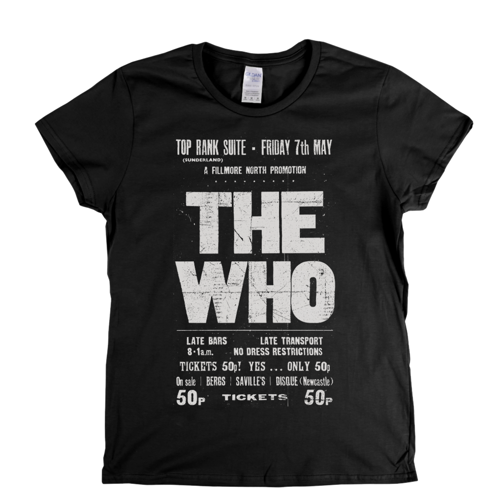 The Who Top Rank Suite Gig Poster Womens T-Shirt