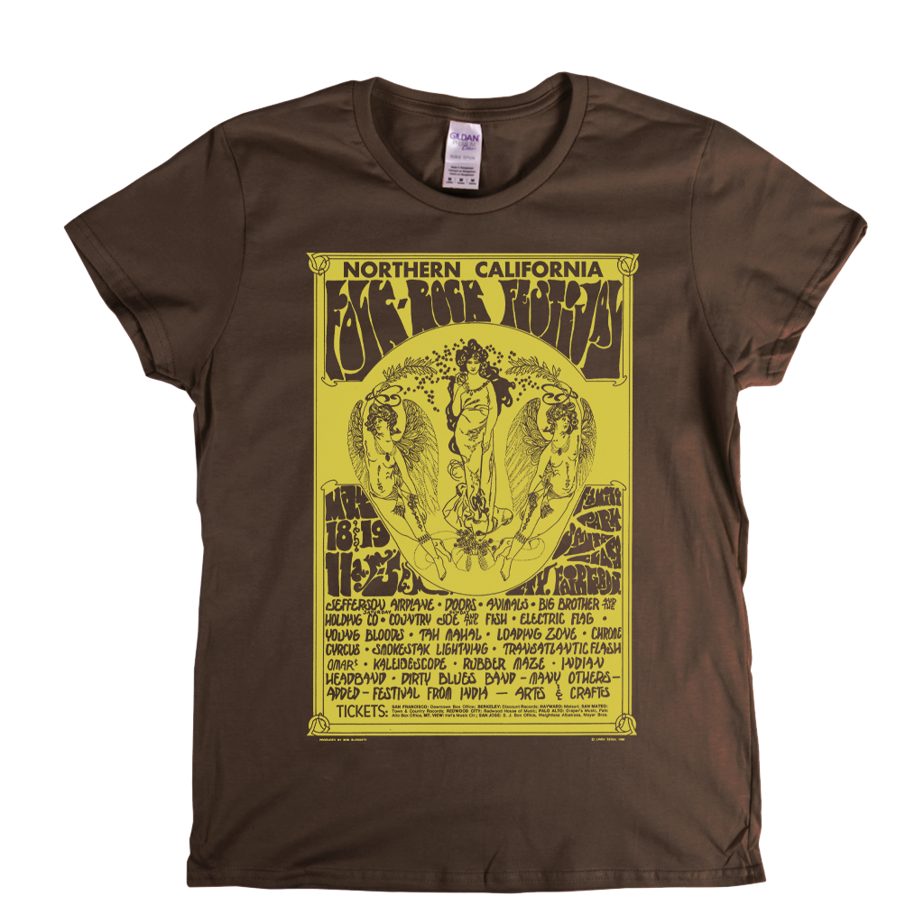 Northern California Folk Rock Festival Poster Womens T-Shirt
