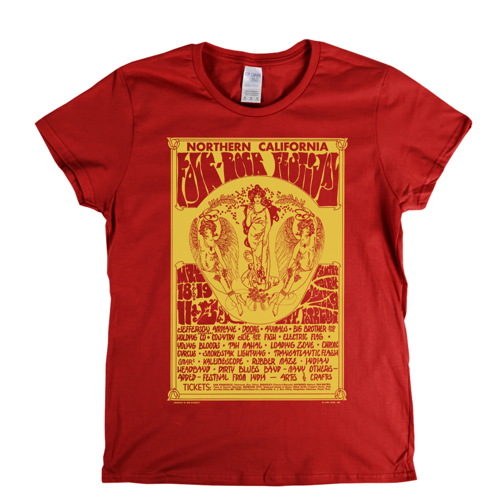 Northern California Folk Rock Festival Poster Womens T-Shirt