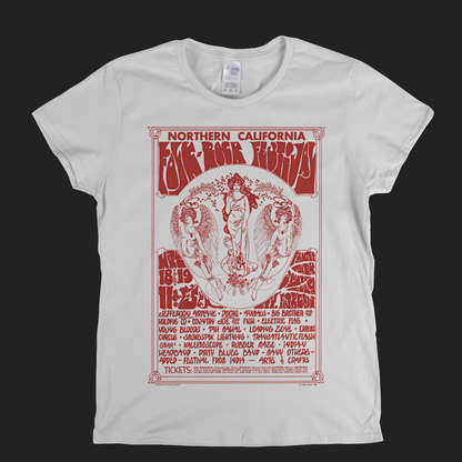 Northern California Folk Rock Festival Poster Womens T-Shirt