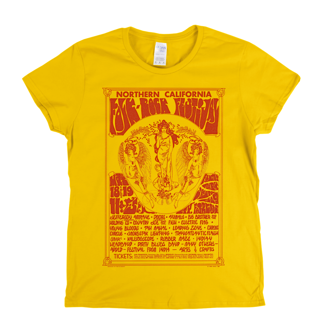 Northern California Folk Rock Festival Poster Womens T-Shirt